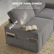 218 cm-es 3 személyes kanapé, modern kordbársony kanapé zsákrugós kárpitozással, széles karfákkal és 2 párnával, világosszürke