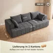 3 személyes kanapé, Cloud kanapé zseníliából, vastag rugós kárpitozással, széles és mély ülőfelülettel, széles karfákkal, párnákkal, szürke