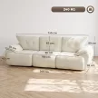 3 személyes kanapé, 260 cm, zsenília, keret nélküli moduláris kanapé extra széles, mély ülőfelülettel és széles karfákkal