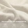 Lenvászon hatású hintaszék 5 pozícióba állítható lábtartóval és lenvászon hatású anyaggal, nappaliba, krémfehér