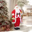  Weihnachtsmann 1,15 m stehende Weihnachtsmann mit Geschenk- und Weihnachtsglock Indoor, Rot