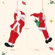  Weihnachtsmann 60 cm Singend und Kletternd Weihnachtsmann mit Geschenk Seil Soundfunktion Indoor, Rot