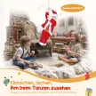  Weihnachtsmann 60 cm Singend und Kletternd Weihnachtsmann mit Geschenk Seil Soundfunktion Indoor, Rot