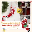  Weihnachtsmann 60 cm Singend und Kletternd Weihnachtsmann mit Geschenk Seil Soundfunktion Indoor, Rot