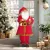 Weihnachtsmann 120 cm Nikolaus Figur mit Beweglichem Kopf und Armen, Glocke und Sack, Geräusch- und Berührungssensor