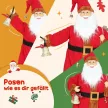  Weihnachtsmann 120 cm Nikolaus Figur mit Beweglichem Kopf und Armen, Glocke und Sack, Geräusch- und Berührungssensor