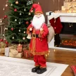  Weihnachtsmann 120 cm Nikolaus Figur mit Beweglichem Kopf und Armen, Glocke und Sack, Geräusch- und Berührungssensor