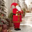  Weihnachtsmann 120 cm Nikolaus Figur mit Beweglichem Kopf und Armen, Glocke und Sack, Geräusch- und Berührungssensor