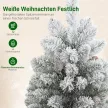  Mini Künstlicher Weihnachtsbaum 60 cm Tannenbaum künstlich mit Schnee, 72 Spitzen 6 Tannenzapfen Zementbasis