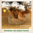  Mini Künstlicher Weihnachtsbaum 60 cm Tannenbaum künstlich mit Schnee, 72 Spitzen 6 Tannenzapfen Zementbasis