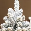  Mini Künstlicher Weihnachtsbaum 60 cm Tannenbaum künstlich mit Schnee, 72 Spitzen 6 Tannenzapfen Zementbasis