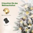 Mini 60 cm-es karácsonyfa 35 LED égővel, hóeffektussal, mini asztali fa fenyőtobozokkal, műfenyő karácsonyi dekorációhoz, fehér