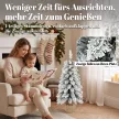 Műfenyő, 90 cm (3 láb), karcsú ceruza alakú fa 107 ágvéggel, juta talp, fehér