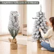 Műfenyő, 90 cm (3 láb), karcsú ceruza alakú fa 107 ágvéggel, juta talp, fehér