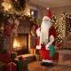  120 cm singender & tanzender Weihnachtsmann, stehende animierte Weihnachtsfigur mit Strumpf, Sack, per Sound/Berührung aktiviert