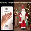  120 cm singender & tanzender Weihnachtsmann, stehende animierte Weihnachtsfigur mit Strumpf, Sack, per Sound/Berührung aktiviert