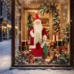  120 cm singender & tanzender Weihnachtsmann, stehende animierte Weihnachtsfigur mit Strumpf, Sack, per Sound/Berührung aktiviert