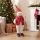  Singender Skifahrer-Weihnachtsmann, 65 cm, animierte Weihnachtsfigur mit Skiern, Stöcken und Sound-/Berührungsaktivierung