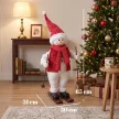  Singender Skifahrer-Weihnachtsmann, 65 cm, animierte Weihnachtsfigur mit Skiern, Stöcken und Sound-/Berührungsaktivierung