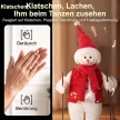  Singender Skifahrer-Weihnachtsmann, 65 cm, animierte Weihnachtsfigur mit Skiern, Stöcken und Sound-/Berührungsaktivierung