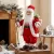 Singender Ski-Weihnachtsmann, 66 cm, animierte stehende Weihnachtsfigur mit Skiern, Geschenkesack und Geräusch-/Berührungsaktivierung
