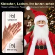  Singender Ski-Weihnachtsmann, 66 cm, animierte stehende Weihnachtsfigur mit Skiern, Geschenkesack und Geräusch-/Berührungsaktivierung
