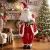  Singender & tanzender Weihnachtsmann, 120 cm, stehende animierte Weihnachtsfigur mit Girlande & Sack, per Sound/Berührung aktiviert