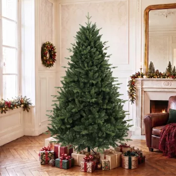   Műfenyő, valósághű fröccsöntött fenyőfa 1237 tűvel és fém talppal, 180 cm, zöld