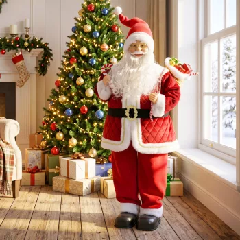    Singender Weihnachtsmann, 120 cm, lebensgroß, animiert, mit drehbarem Kopf und beweglichen Armen