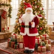  Singender Weihnachtsmann, 120 cm, lebensgroß, animiert, mit drehbarem Kopf und beweglichen Armen