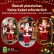  Lebensgroßer singender Weihnachtsmann 150 cm, animierte Musikfigur mit drehendem Kopf, winkender Hand und Geschenk