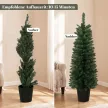 2 db műfenyő szett, 120 cm, bejárati fenyő 170 ágvéggel, kaspótalppal, zöld