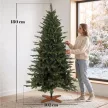 Műfenyő, összecsukható fa állvány, fröccsöntött fenyőfa, 1438 db-os, 180 cm, zöld