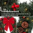 Karácsonyi koszorú 60 cm-es ajtókoszorú Crestwood lucfenyő mintával, masnival, 50 LED-del, 140 ágvéggel, 8 világítási móddal