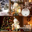 43 cm-es hóember figura MGO-ból, LED lámpával és időzítővel, bejárathoz és ajtóhoz