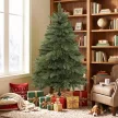Künstlicher Weihnachtsbaum 150 cm, Edeltanne, voll mit Klappästen, 525 Spitzen, faltbarer Holzständer, Grün