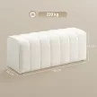 Modern hálószobai pad, kárpitozott pad fa vázzal, teherbírás akár 220 kg, lábtartó, krémfehér