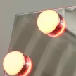 Teljes alakos tükör 150x40 cm RGB-LED állótükör 21 izzóval, 7 fényszínnel, érintőkapcsolóval, memóriafunkcióval