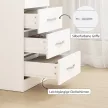 Fiókos szekrény 5 fiókkal, ruháknak és edényeknek, farostlemez, fehér