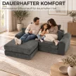  Modulares Eck-Schlafsofa, wandelbar, Soft-Design ohne harte Kanten, 76 cm Sitztiefe, hochdichter Schaum, dunkelgrau
