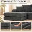  Modulares Eck-Schlafsofa, wandelbar, Soft-Design ohne harte Kanten, 76 cm Sitztiefe, hochdichter Schaum, dunkelgrau