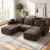  Modulares U-Sofa 287 cm, rahmenlos, breite tiefe Sitzfläche aus Cord, High-Density-Schaum, ohne Montage, Khaki