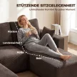  Modulares U-Sofa 287 cm, rahmenlos, breite tiefe Sitzfläche aus Cord, High-Density-Schaum, ohne Montage, Khaki