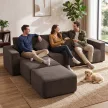  Modulares U-Sofa 287 cm, rahmenlos, breite tiefe Sitzfläche aus Cord, High-Density-Schaum, ohne Montage, Khaki