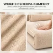 Faltbares Schlafsofa 3-in-1 Umwandelbarer Schlafsessel mit Kissen 5-fach verstellbar Rückenstütze, Sherpa-Optik