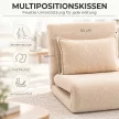  Faltbares Schlafsofa 3-in-1 Umwandelbarer Schlafsessel mit Kissen 5-fach verstellbar Rückenstütze, Sherpa-Optik