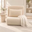  Faltbares Schlafsofa 3-in-1 Umwandelbarer Schlafsessel mit Kissen 5-fach verstellbar Rückenstütze, Sherpa-Optik