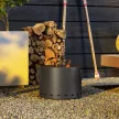 Tűzrakó tál, füstmentes, szikrahálóval, póker, fém, Ø38x27 cm, sötétszürke