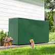 Tűzifatartó állvány, 0,6 m³, fedéllel, porszórt fém, 200 kg-ig, fekete/sötétzöld