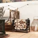  Feuerholzgestell, kompakt, bis 50 kg Holz, abnehmbarer Tragebeutel, 49x34x44 cm, Schwarz